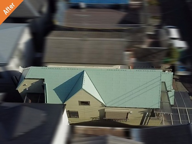 屋根塗装後のスレート瓦