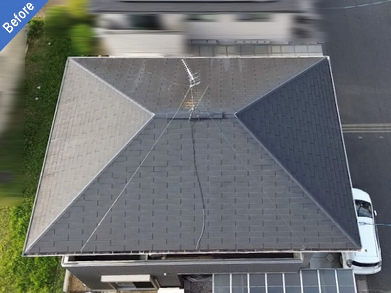 屋根塗装前の大和ハウスのグリシェイドグラッサ