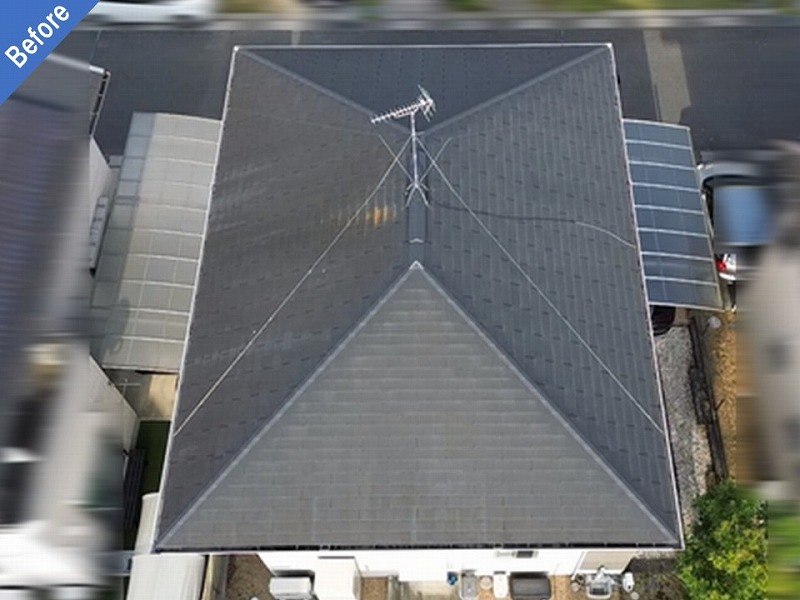 屋根塗装前の大和ハウスのグリシェイドグラッサ