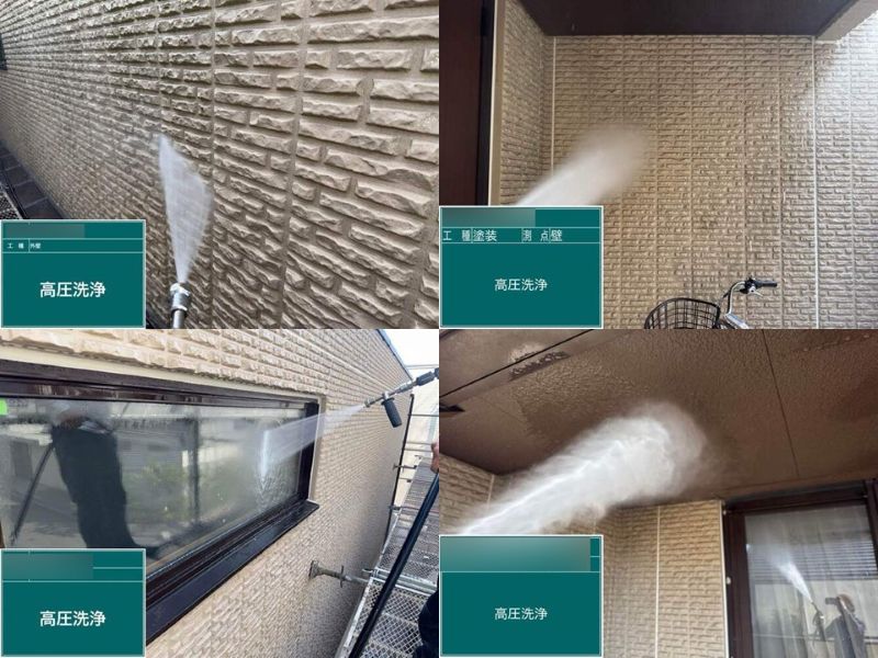 ミサワホームのセラミック外壁の高圧洗浄
