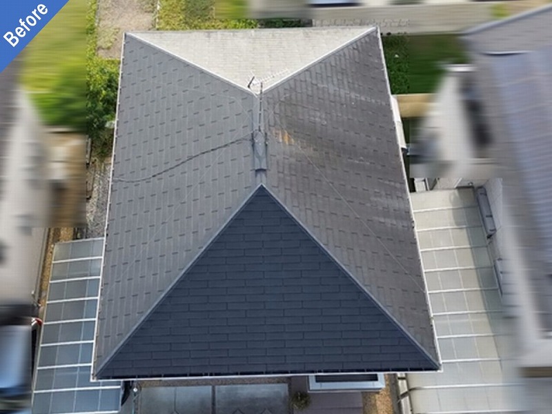 屋根塗装前の大和ハウスの屋根