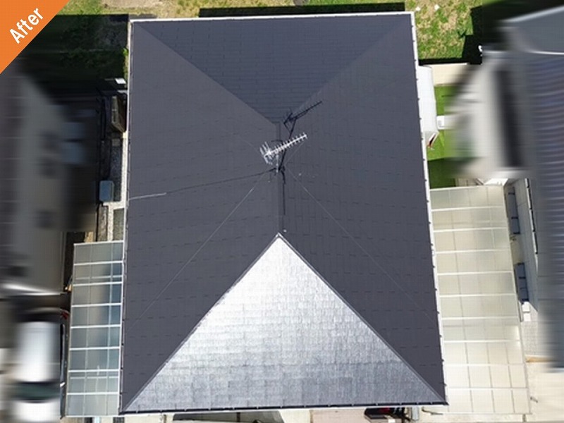 屋根塗装後のグリシェイドグラッサ