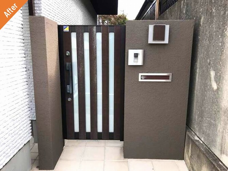 外壁塗装後の玄関廻り