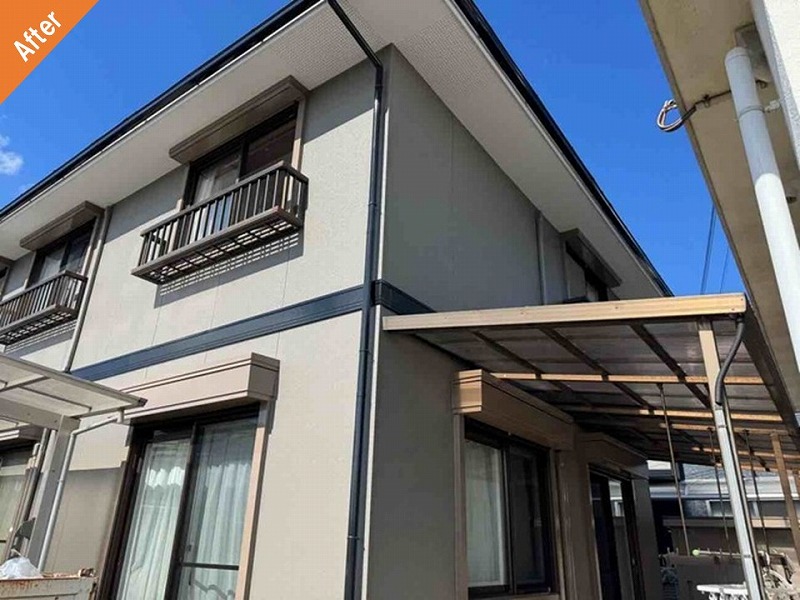 外壁塗装後のエスバイエル住宅の窯業系サイディング