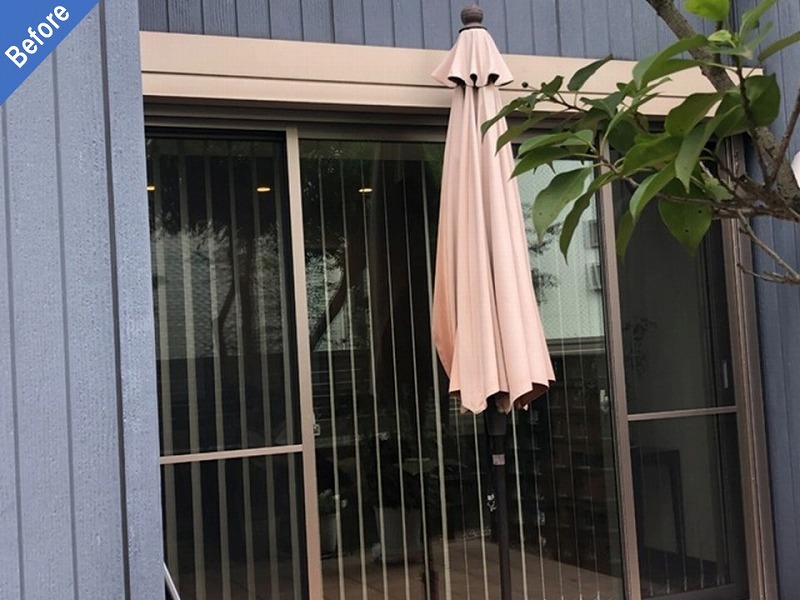 外壁塗装前の1階テラス