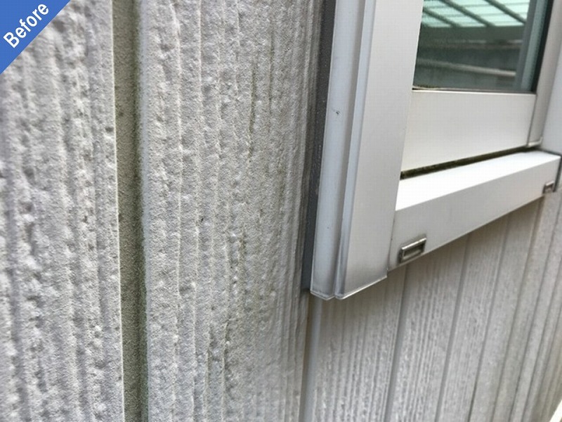 外壁塗装前のサッシ廻りの