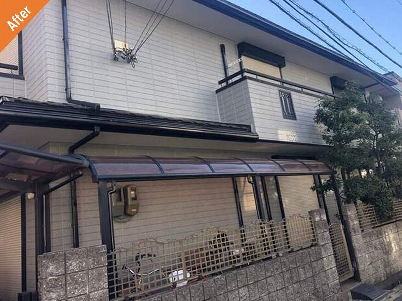 外壁塗装後の旭化成ヘーベルハウスの住宅