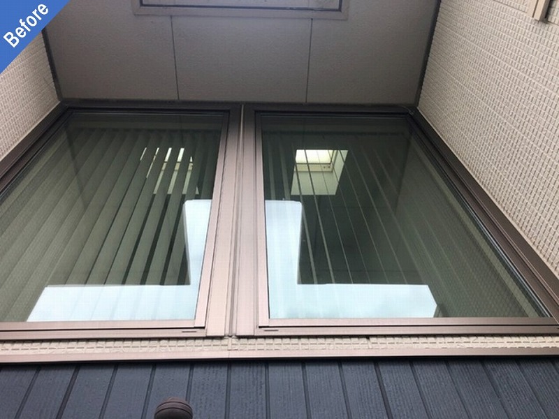 積水ハウスの外壁塗装前のサッシ廻り