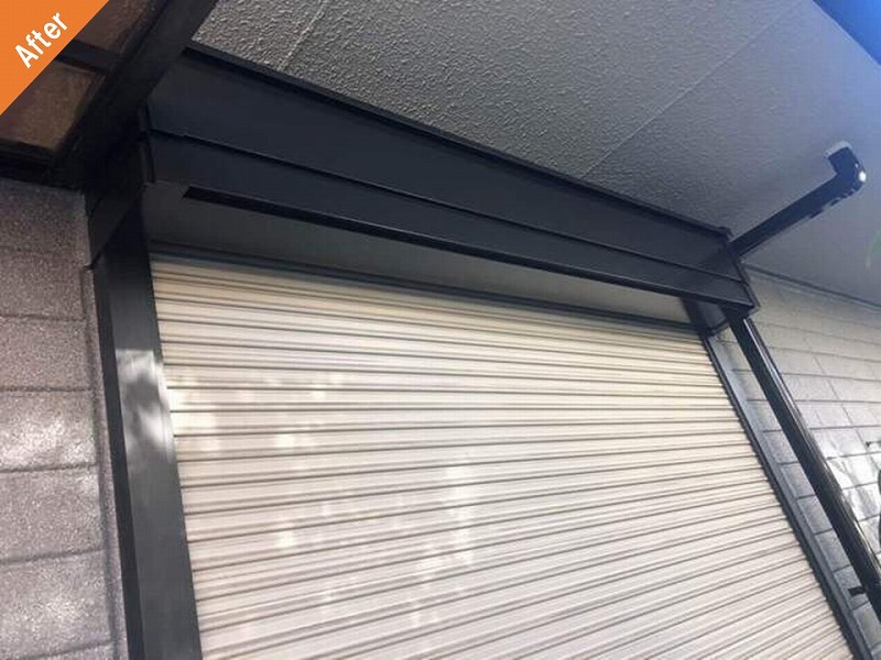 外壁塗装後のシャッターボックス