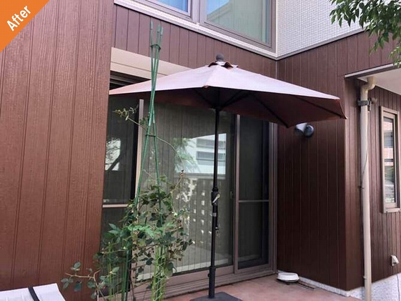 外壁塗装後の1階テラス