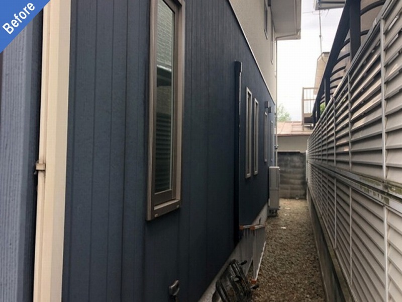 積水ハウスの外壁塗装前の側面の外壁