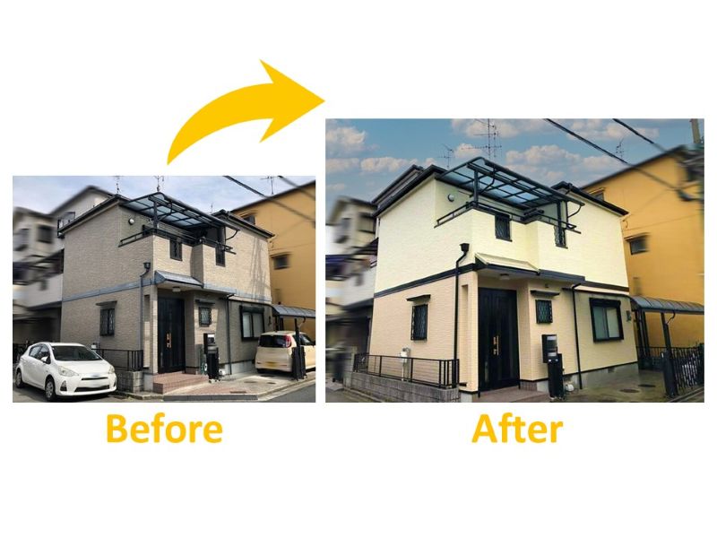 コーキングで雨漏り補修した施行事例(ビフォーアフター)