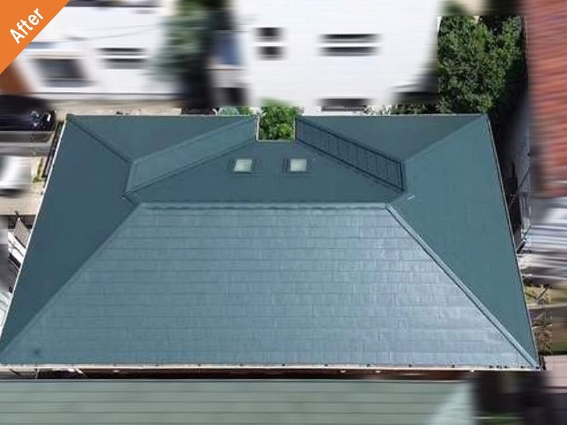 豊中市の屋根カバー工法後の積水ハウスの屋根