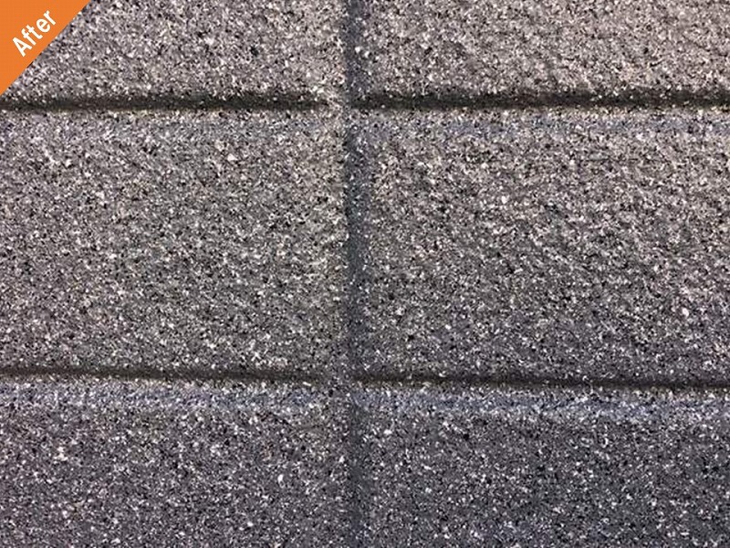 ヘーベル純正塗料で外壁塗装後の旭化成ヘーベルハウスの多彩模様仕上げの外壁