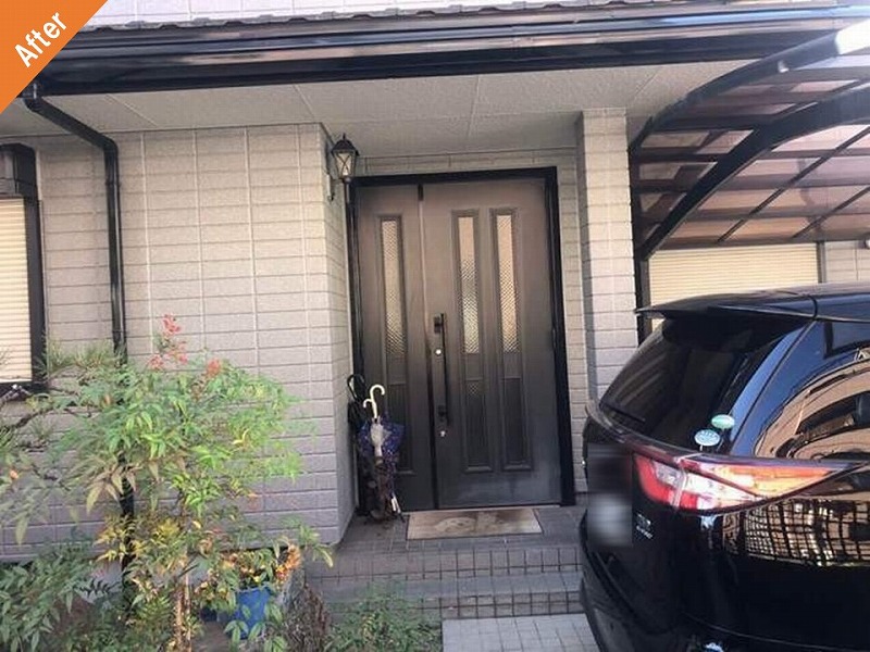 外壁塗装後の玄関廻り