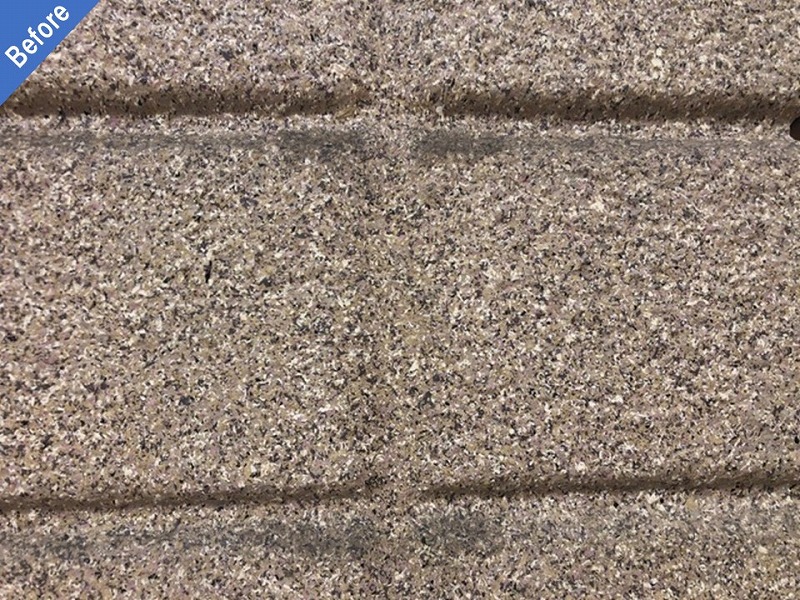 外壁塗装前の旭化成ヘーベルハウスの多彩模様仕上げの外壁