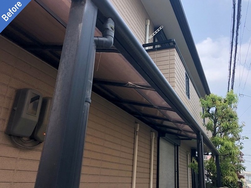 外壁塗装前の1階の外壁廻り