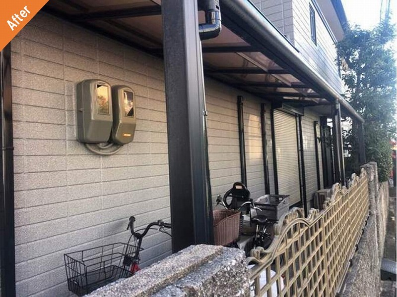 外壁塗装後の1階の外壁廻り