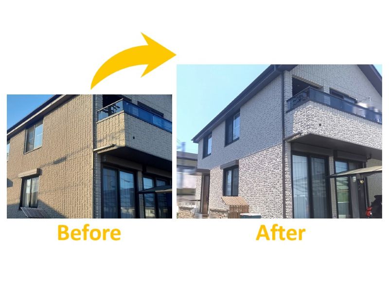 築12年住宅のミサワホームの外壁塗装・屋根塗装の施工事例（ビフォーアフター）