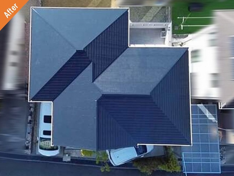 屋根塗装後のコロニアルグラッサ