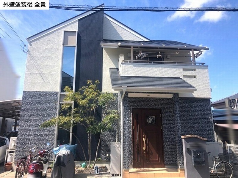 外壁塗装後の全景