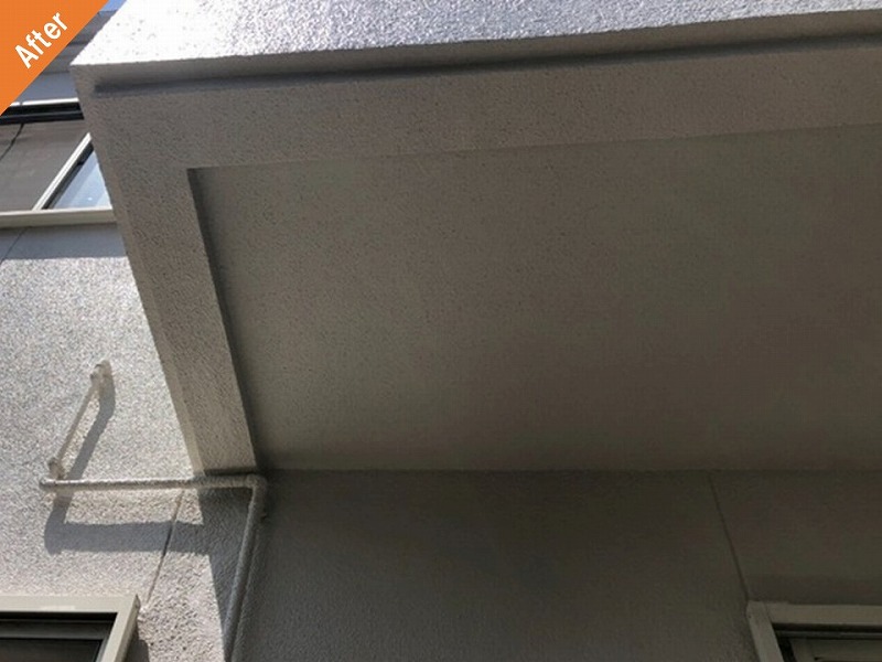 外壁塗装後のモルタル外壁の軒天