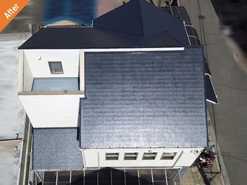 屋根塗装後のスレート瓦