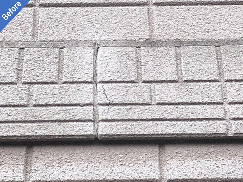 外壁塗装前のひび割れのあるALC