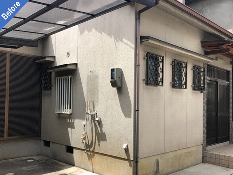 外壁塗装前の側面外壁