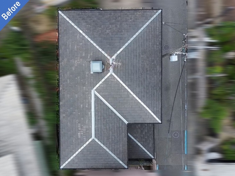 屋根塗装前のパナホームのスレート瓦