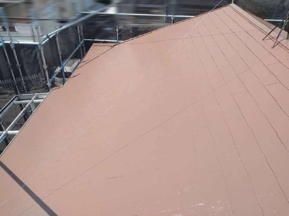 屋根塗装完了後のスレート瓦