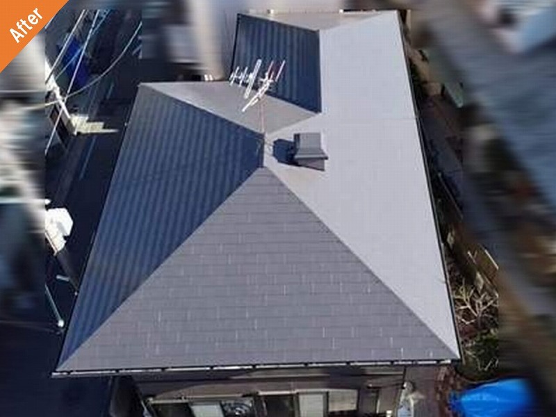 屋根塗装後のパナホームの屋根