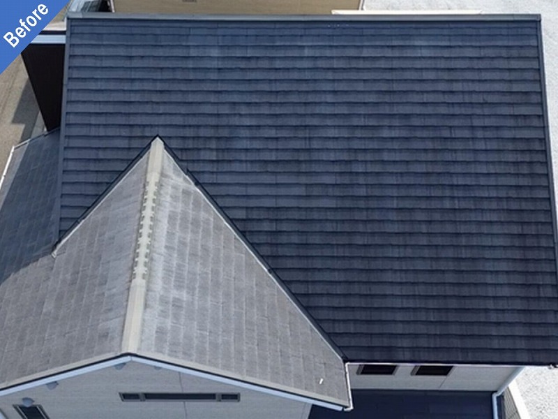 松原市の屋根塗装前のスレート瓦