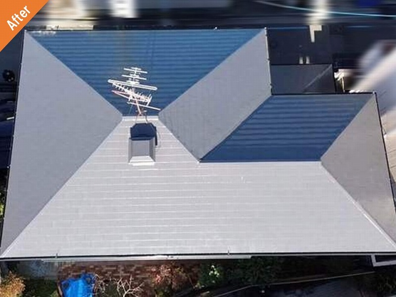 外壁塗装後のナショナル瓦