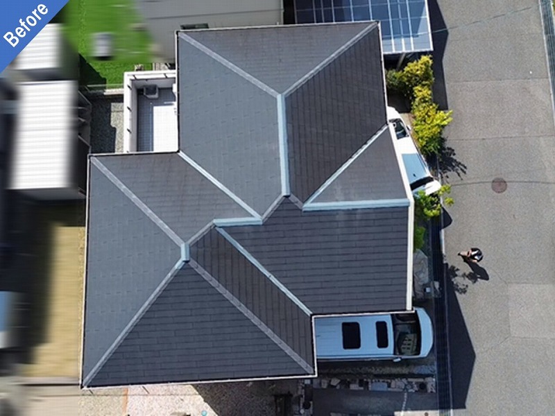 兵庫県神戸市北区の屋根塗装前のトヨタホームのコロニアルグラッサ