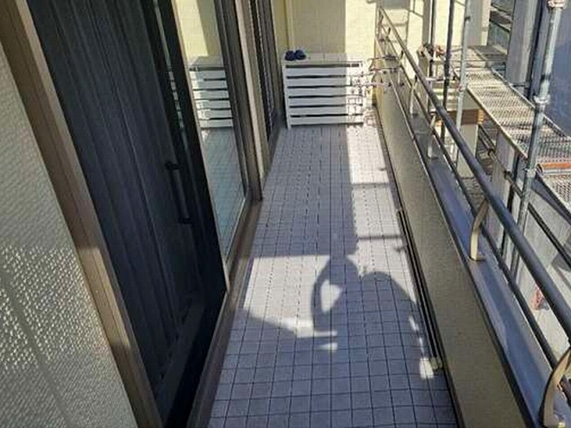塩ビシート防水施工後のベランダ