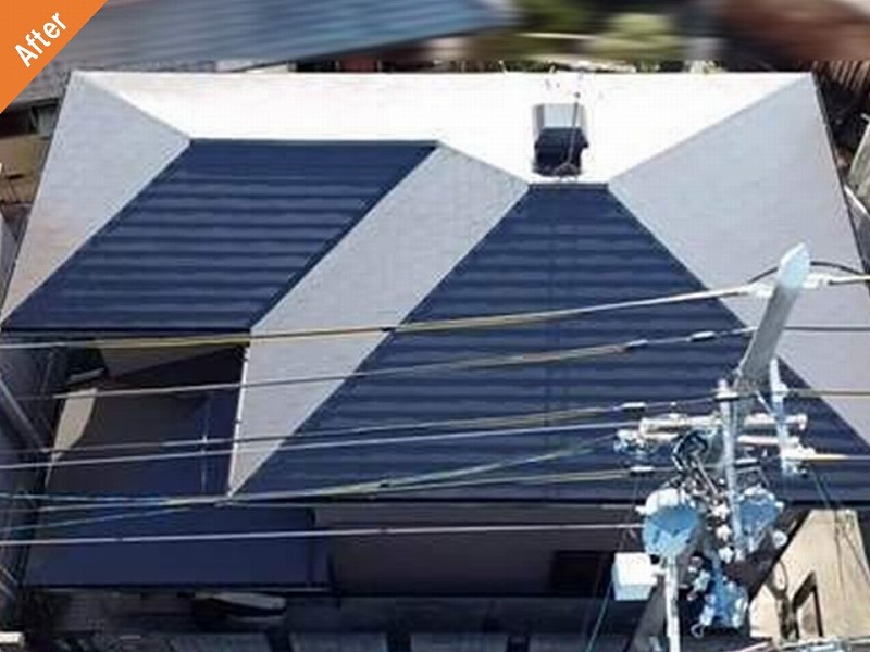 屋根塗装後のパナホームのナショナル瓦