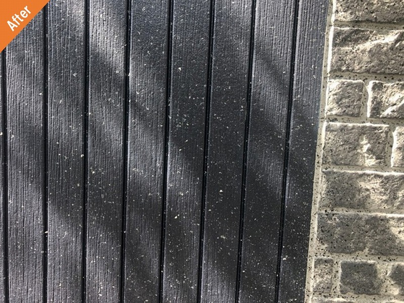 外壁塗装後の縦ラインのアクセントカラー