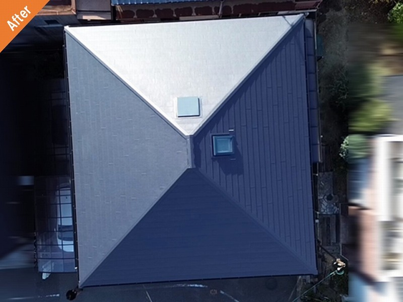 屋根カバー工法後のスーパーガルテクト