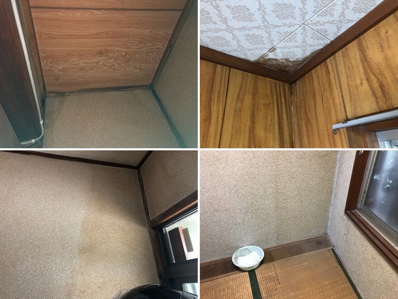 室内の雨漏り被害の状況