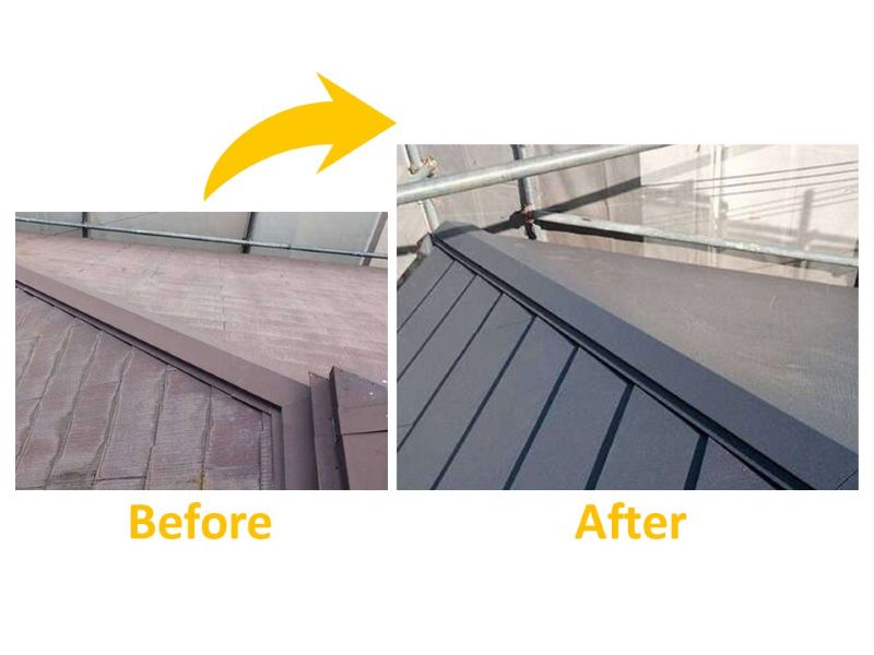 カバー工法の施工事例（施工費約124万円）（ビフォーアフター）