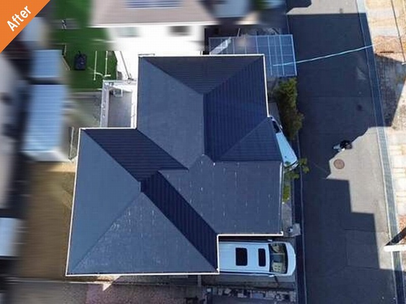 兵庫県神戸市北区の屋根塗装後のトヨタホームのコロニアルグラッサ