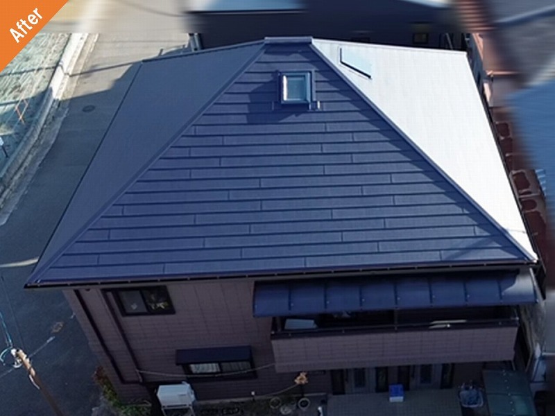 屋根工事前後の旭化成ヘーベルハウスのスーパーガルテクト