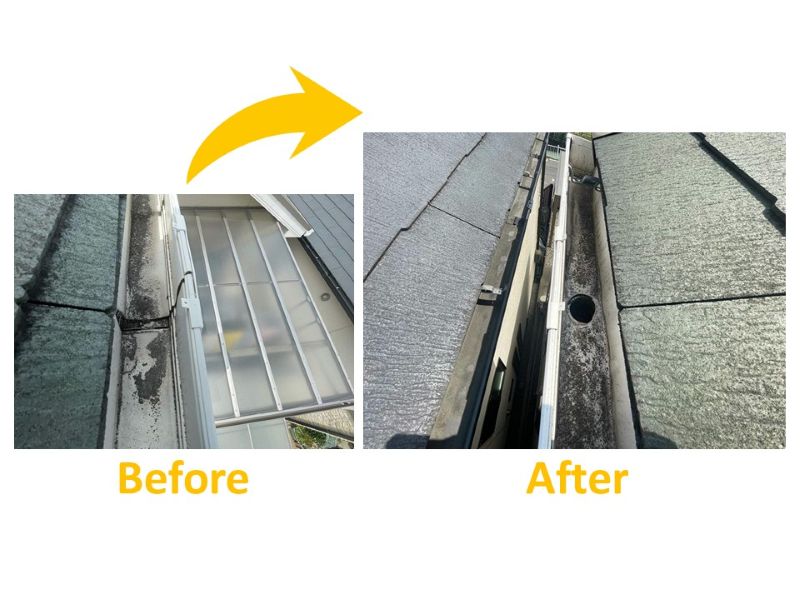 雨樋修理の施工事例（ビフォーアフター）