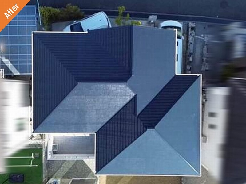 屋根塗装後のトヨタホームのコロニアルグラッサ