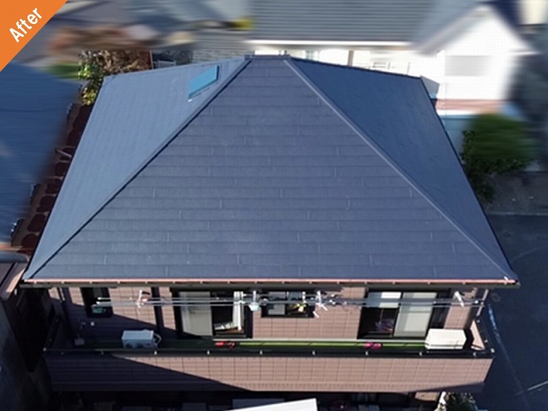 屋根工事後の旭化成ヘーベルハウスの屋根