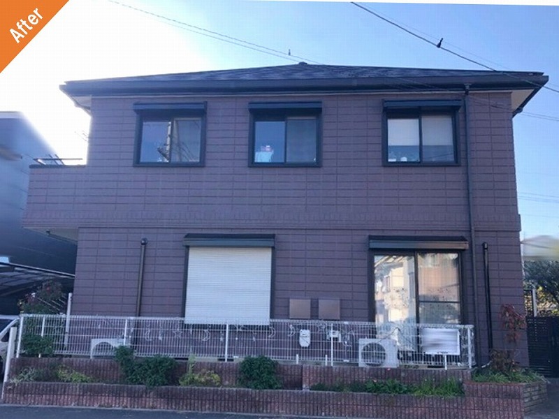 多彩模様塗料で外壁塗装後の旭化成ヘーベルハウス