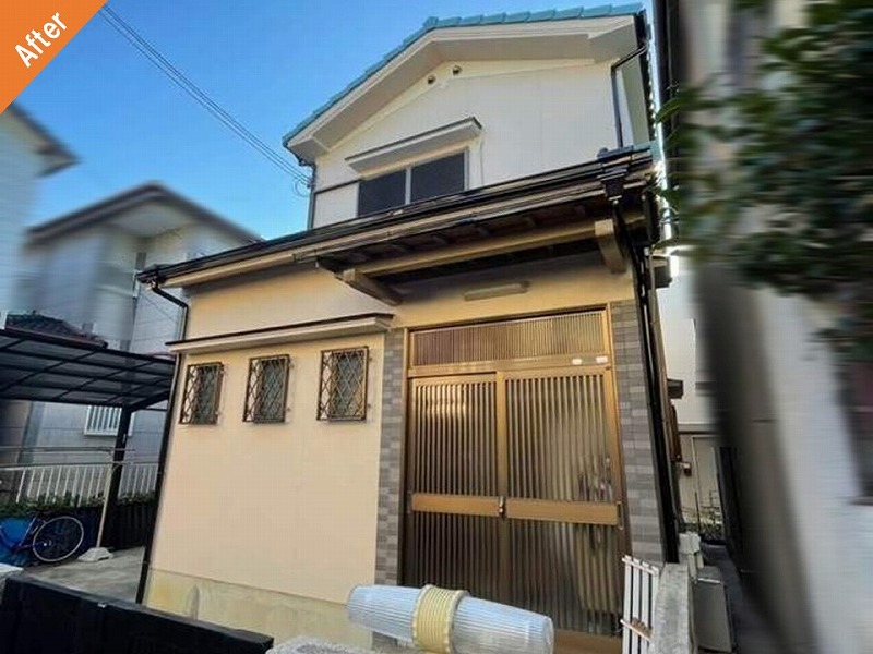 松原市の外壁塗装後の築28年の中古住宅