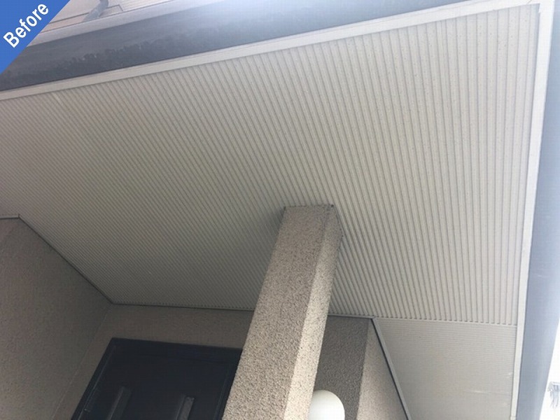 外壁塗装前の玄関軒天