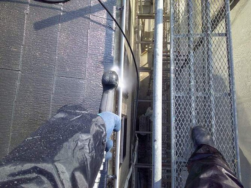 樋内の高圧洗浄工事